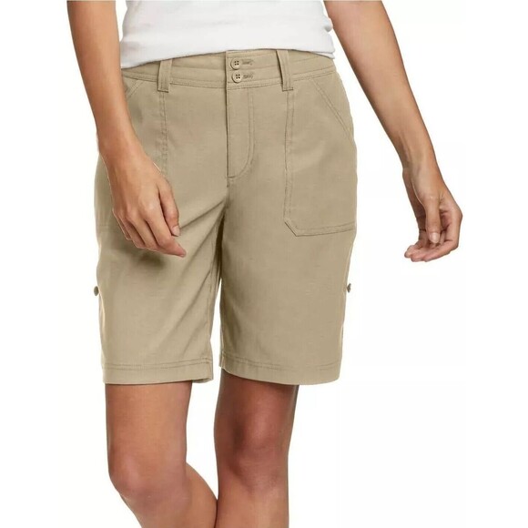 Eddie Bauer Womens Sz 6 Stretch UPF Rolled Hem Adjustable Length Bermuda Shorts - Picture 4 of 12